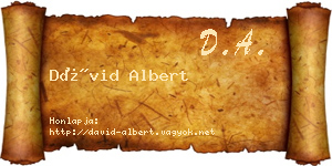 Dávid Albert névjegykártya
