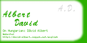 albert david business card