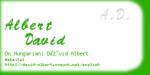 albert david business card